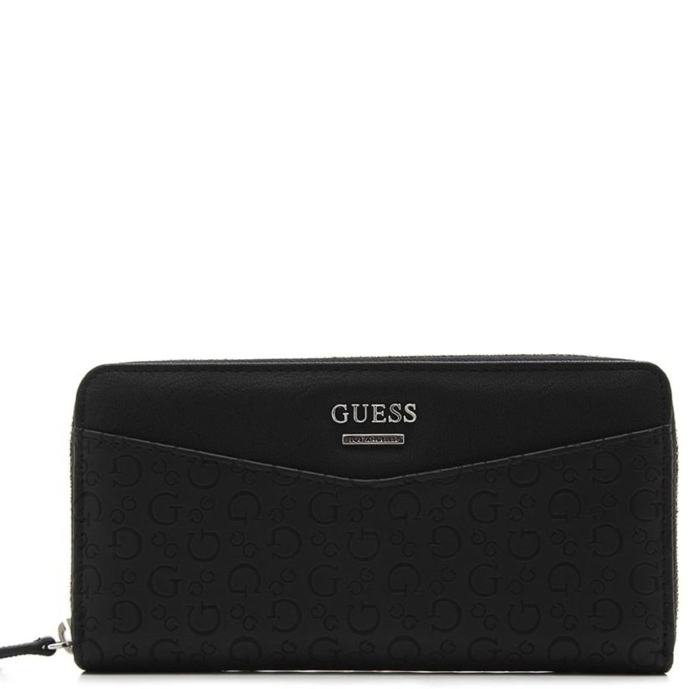 Guess Logo Print Black Wallet